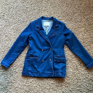 Anthro Pilcro structured denim peacoat